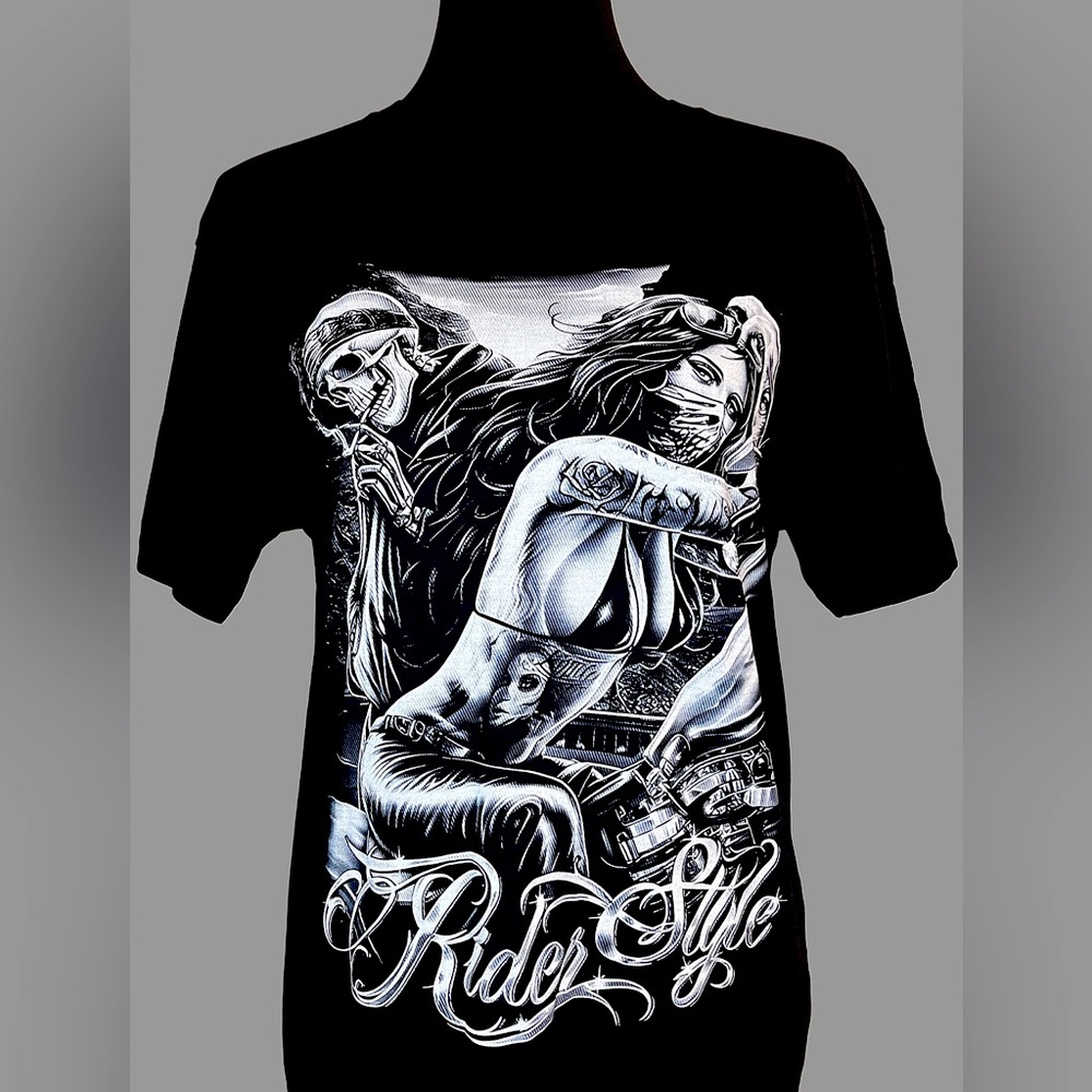 Visual Bliss Co Direct to Garment Black Short Sleeve Tee w/ Bold Graphic Design